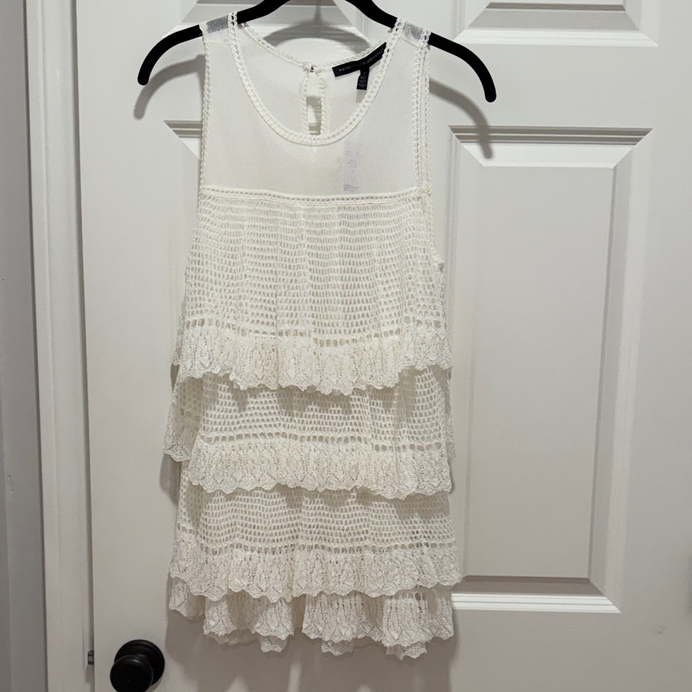 NWT WHBM Ruffled Tunic Sleeveless Top